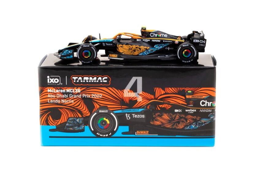 Tarmac Works X iXO Models 164 McLaren MCL36 Abu Dhabi Grand Prix 2022 Lando Norris #4- GLOBAL64 T64G-F041-LN3