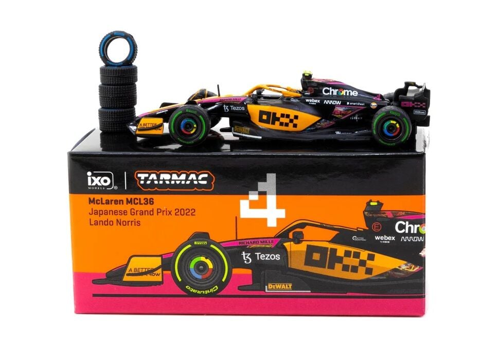 Tarmac Works McLaren MCL36 Japanese Grand Prix 2022 Lando Norris #4 - GLOBAL64