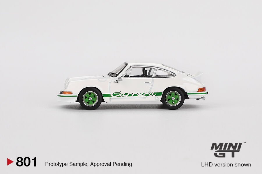 801 MiJO - Porsche 911 Carrera RS 2.7 Grand Prix White with Green Livery Blister Paket