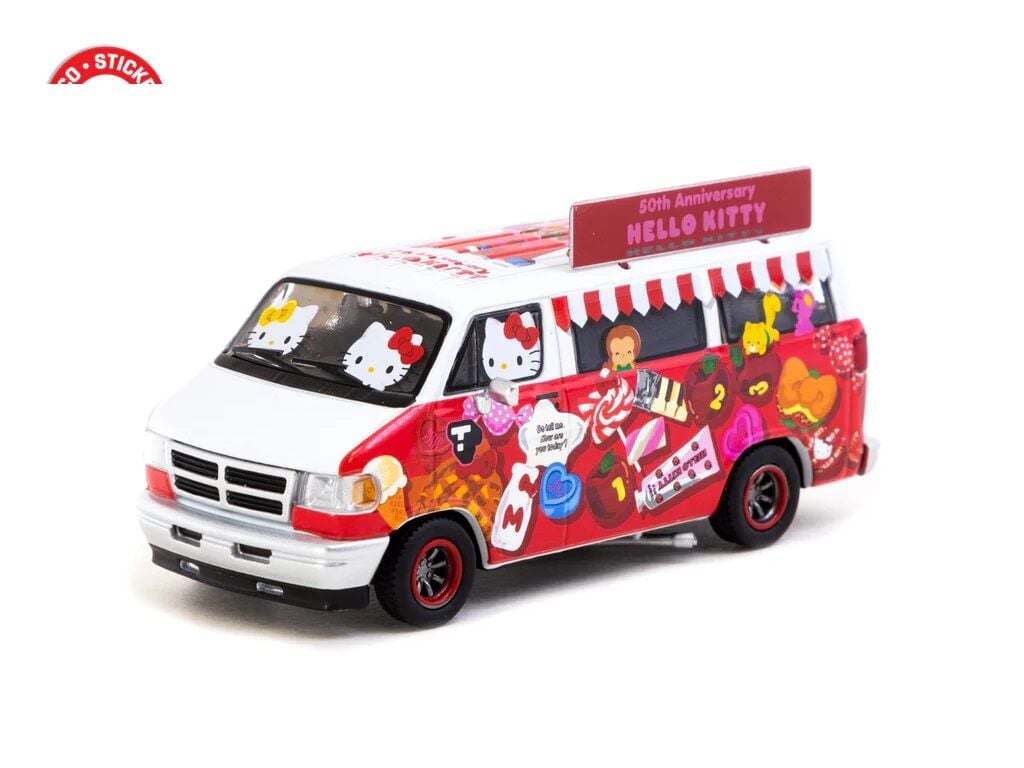 Tarmac Works 164 Dodge Van Hello Kitty Food Truck - GLOBAL64