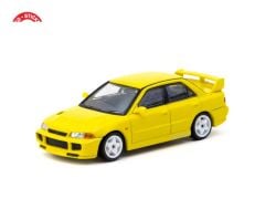 Tarmac Works 164 Mitsubishi Lancer GSR Evolution III Yellow with Tarmac Cards - GLOBAL64