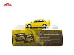 Tarmac Works 164 Mitsubishi Lancer GSR Evolution III Yellow with Tarmac Cards - GLOBAL64