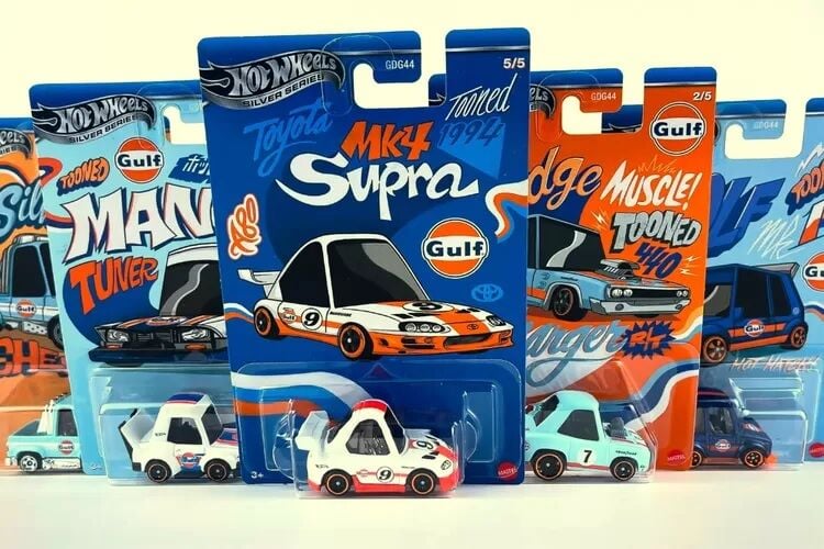 Hot Wheels 1/64 Tooned Gulf - Themed Automotive