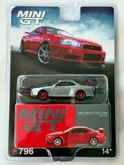 796 CHASE - Mini GT  Nissan Skyline GT-R (R34) V-Spec Active Red Blister PAKET Chase Model