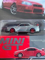 796 CHASE - Mini GT  Nissan Skyline GT-R (R34) V-Spec Active Red Blister PAKET Chase Model