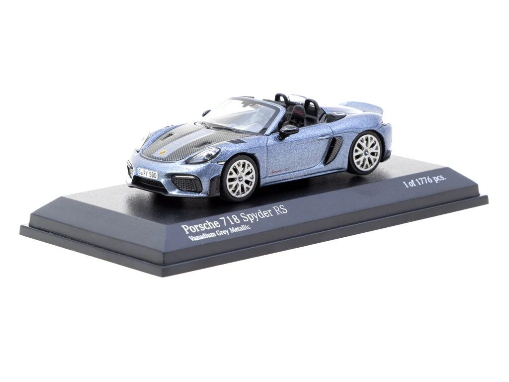 Minichamps X Tarmac Works Porsche 718 Spyder RS Vanadium Grey Metallic - COLLAB64