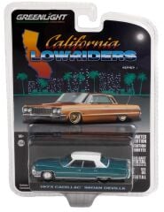 Greenlight California Lowriders Series 1 - 1973 Cadillac Sedan deVille - Teal with White Roof Solid Pack