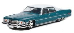 Greenlight California Lowriders Series 1 - 1973 Cadillac Sedan deVille - Teal with White Roof Solid Pack