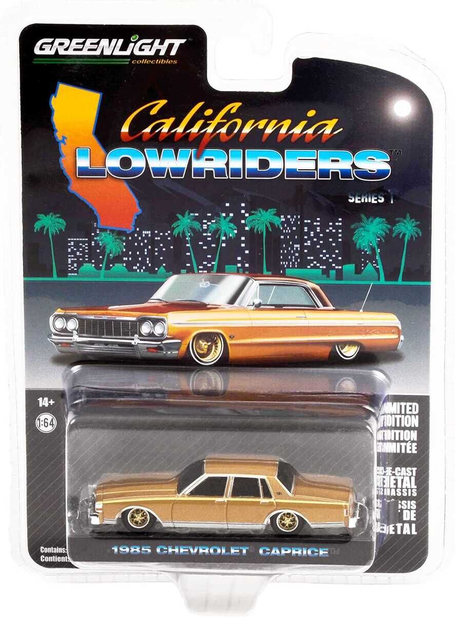 Greenlight California Lowriders Series 1 - 1985 Chevrolet Caprice Lowrider - Custom Gold Solid Pack