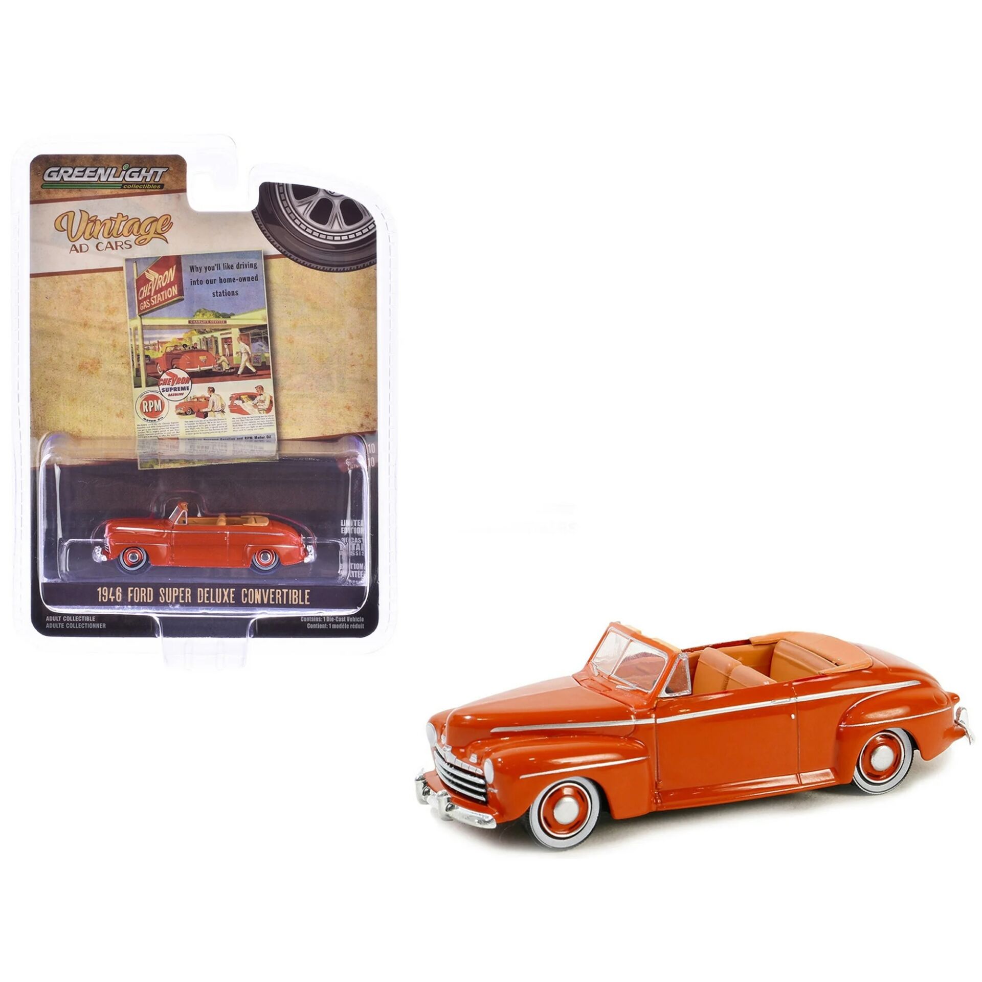 Greenlight Vintage Ad Cars Series 10- 1946 Ford Super Deluxe Convertible