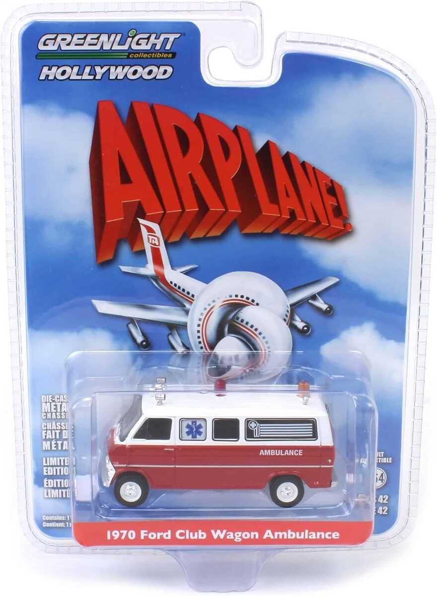 Greenlight Hollywood Series 42- 1970 Ford Club Wagon Ambulance - Airplane! (1980)
